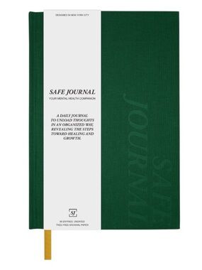 Safe Journal Guided Therapy Journal 6x8.5 Clothbound Green NWT